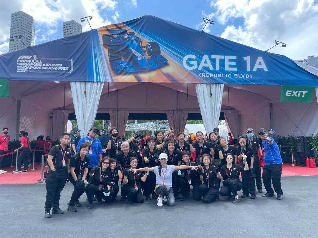 AMC personnel at Gate 1A of the Singapore Grand Prix in 2022